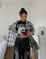 Everyday See-through Overfit Check Shirt