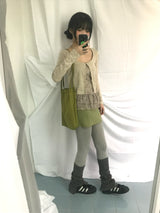 オリーブベルベットスカート