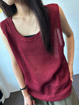 Dai Oversized Loose Mesh Longline Sleeveless Top 4color