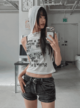 ポイレタリングフーディドノースリーブ