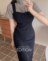 【MADE】コーデュロイビスチェロングワンピース