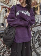 Koi Lettering Overfit Hooded Knit