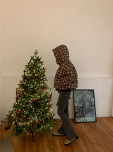 Witty Bulky Check 2-Way Zipper Hood Puffer