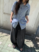 [unisex] カサデニムバルーンワイドバンディングパンツ