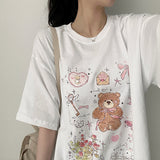 3st Digital Printed Short Sleeve T-Shirt #TeddyBear #Ballerina #Ribbon