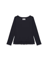 ダブルフリルTシャツ (チャコール)