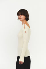 V NECK STRAP KNIT