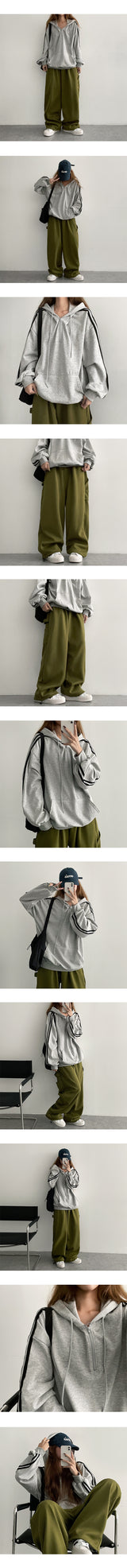 Soru Thick Pocket Carpenter Banding Wide Pants