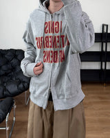 Ignel Lettering Crop Hoodie Zip-Up