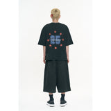 Washed Crack Star Short Sleeve - Black