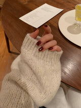 [MADE] イーレンウールアンバランスオフショルダーニット