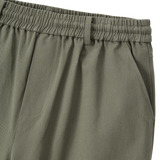 Essential Twill String Banding Wide Pants - KHAKI