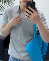 ローデンスリムリブヘンリーネック半袖Tシャツ