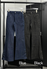 スリットボタンブーツカットパンツ(2color)