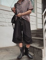 Riddle Stitch Bermuda Denim Pants