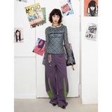 Loose casual stacked banana trousers
