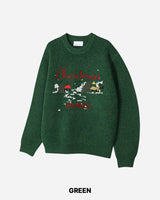 クリスマス エンブロイダリー ニット