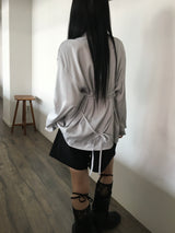 beas ribbon strap silk blouse shirt