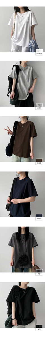 ローズベーシックプレインショートスリーブTシャツ