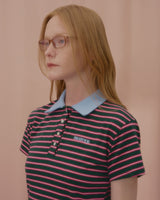 STRIPE LOGO COLLAR TSHIRT