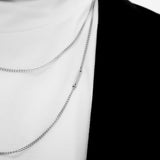 Men's two-line necklace stainless steel simple design_CLEF CLEAN LINE NEC