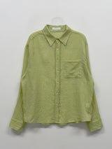 [Unisex] Fomi Linen Check Over Fit Shirt