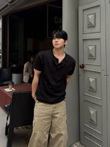 Thorpe layered henley neck short sleeve