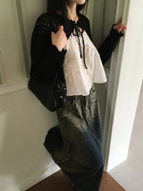 Blek Vintage Cut Washed Denim Long Skirt