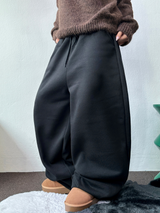 FLEECE-PICKABLE ❤‍🔥M-XL❤BASIC WIDE LONG PANTS UNISEX🖤🩶2COLOR