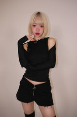 NECK STRAP TEE_BLACK