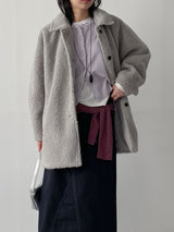 [wool 30%] ヘアシングルオーバーフィットハーフコート