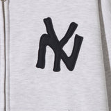NY Crop Embroidered Zip-Up Hoodie