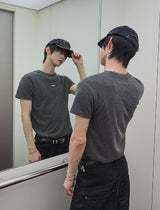 26SS★ [PLAN MADE] バーベル マッスルフィット リブ ハーフ Tシャツ