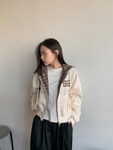 Ginpo Brushed Two-Way Check Color Matching Hood Zip-Up