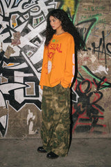 Symmetrical fun print casual and energetic long-sleeved T-shirt for spring