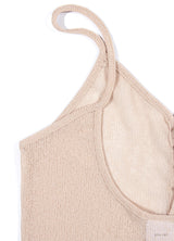 SEETHROUGH BUTTON SLEEVELESS_Beige