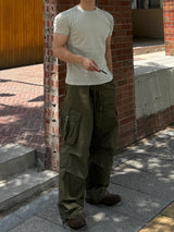 Washed buckle cargo pants