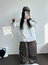 ジッパーカーゴ🤐キーリングカーゴバルーンオーバーパンツ 🧸🧇🩶🖤4カラー