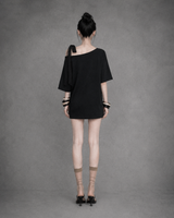 Iris Lace Ribbon Tee #Black(黑)
