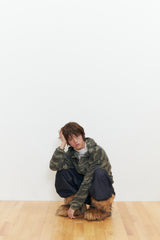 Crow Keys Crop Hood Zip-up (Camo)