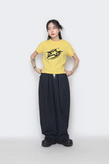 Star cropped short-sleeved T-shirt