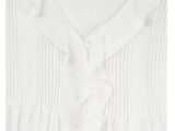 FRILL NECK PINTUCK BLOUSE (WHITE)