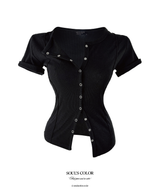 [MADE] Vivien snap button top (3color)