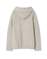 Grain Fisherman Knit Hooded Zip-Up