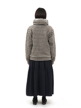 S.T.C. ストライプフリースマフラージップアップ (KHAKI)