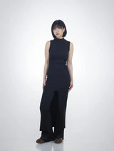 SLIT LONG DRESS (BLACK)