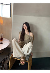 Khaki Collection オーバーサイズショルダー 半袖Tシャツ