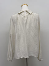 High-Neck Belted Balloon Fit Blouse