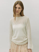 SHIRRING LONG KNIT IVORY