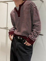 Stripe henry neck knitwear(3color)